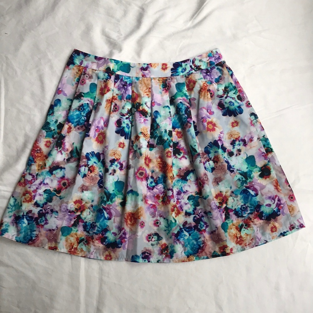 Water color floral skirt